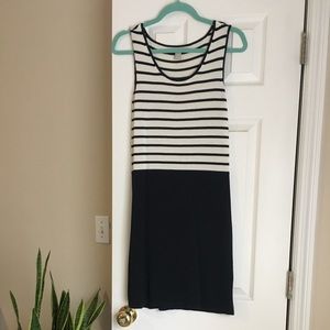 Cute cotton black and white striped day dress!
